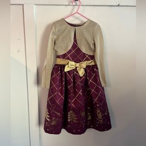 NWOT BONNIE JEAN Girl's Size 6X Holiday Nutcracker Dress & Sparkle Jacket Set